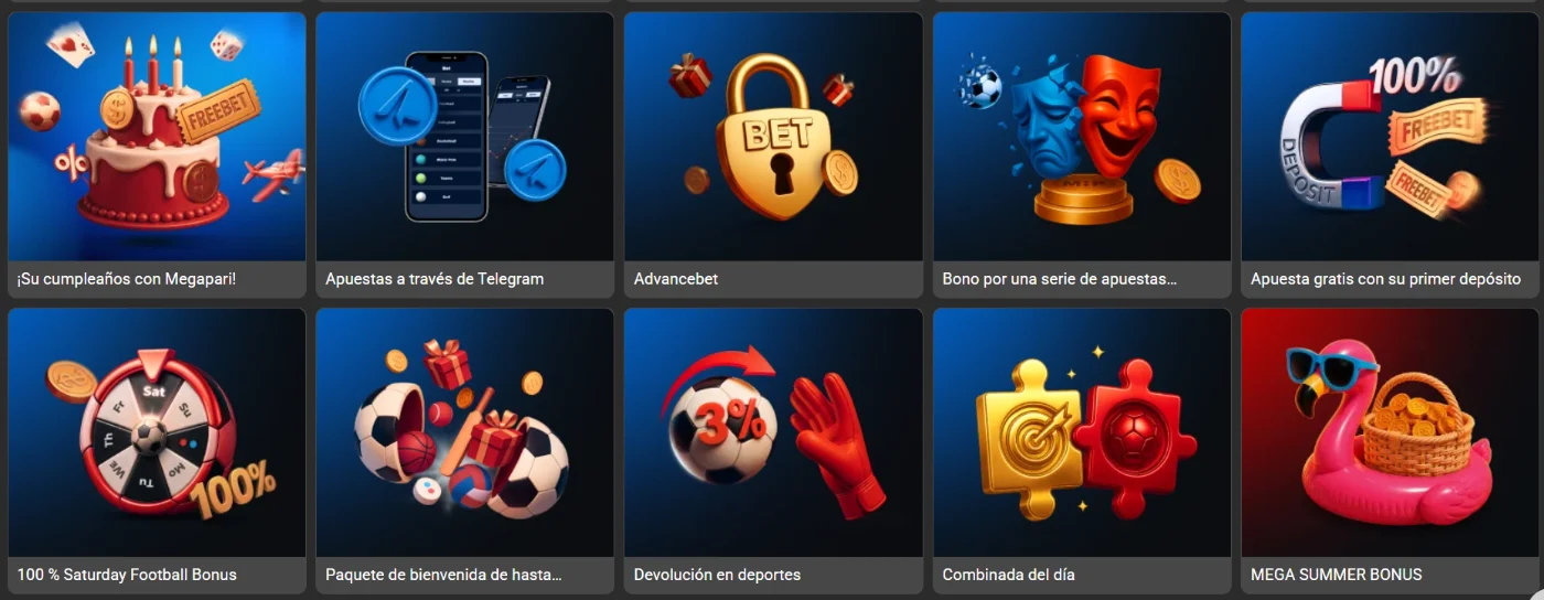 Promociones y Bonos Deportivos de Megapari